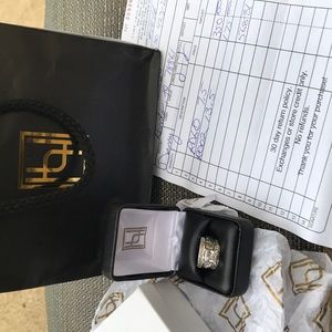 HYO Silver size 7 1/2 Princess &channel set ring